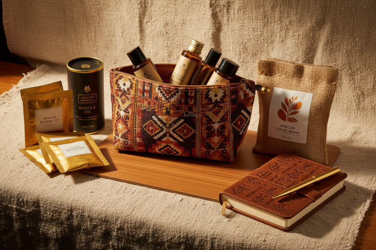 creat an south african afro lux gift set for the travelling guest