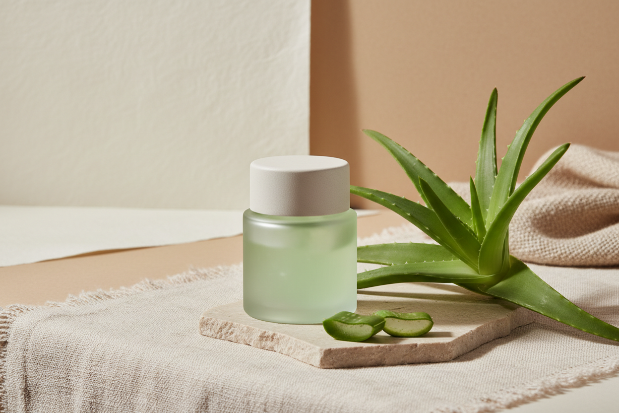 Make the product into aleo vera gel in a beautiful containder and next to an aleo vera plant